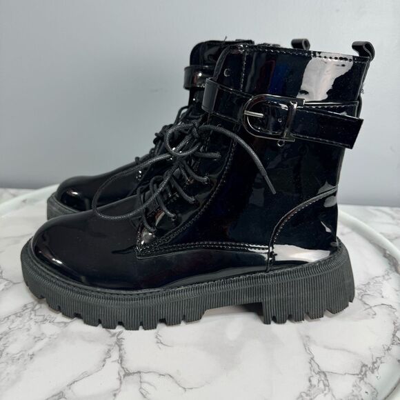 Lily Women’s Glossy Combat Boots sz 7 (Japan 250) NEW #K154 - Picture 7 of 8